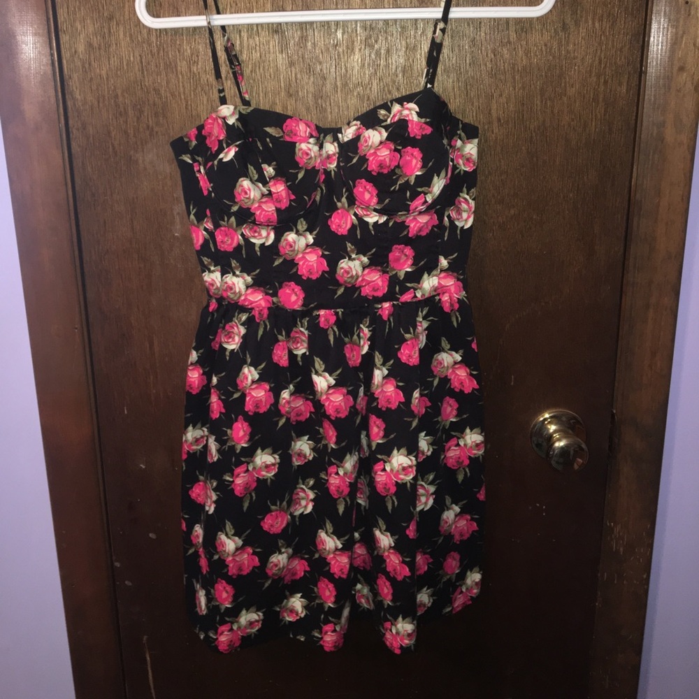 Wet Seal Black Bustier Rose Dress